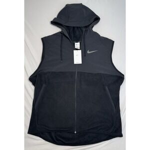 NWT Nike Therma-FIT Winterized Training Hooded Vest Black Men's Size XXL Gym
